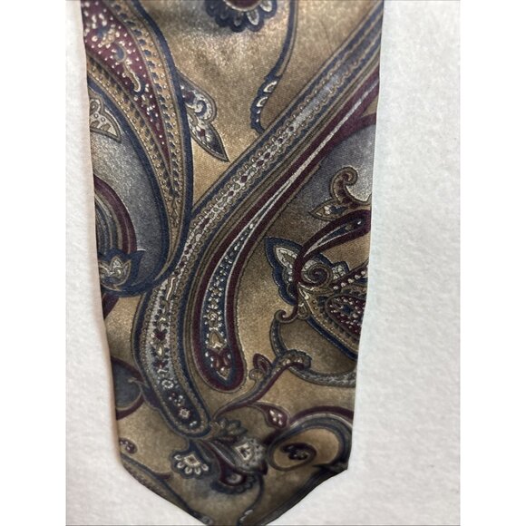 Henry Grethel Mens Multicolored 100% Italian Silk Neck Tie Size 55”x4” - Picture 1 of 6